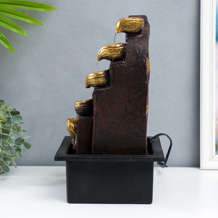 Фонтан настольный от сети Фонтан настольный от сети "Будда в арке с фонтаном" золото 35х25х20 см