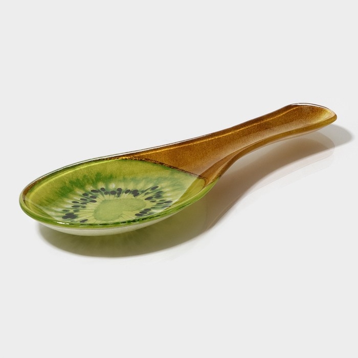 Подставка стеклянная под ложку Доляна «Романтичный киви», 23,5×8,3×1,5 см Подставка стеклянная под ложку Доляна «Романтичный киви», 23,5×8,3×1,5 см