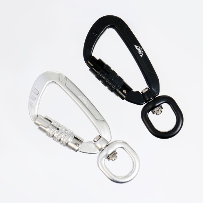 Карабин с байонетной муфтой и вертлюгом, 9х4 см, 400кг, микс Карабин с байонетной муфтой и вертлюгом, 9х4 см, 400кг, микс