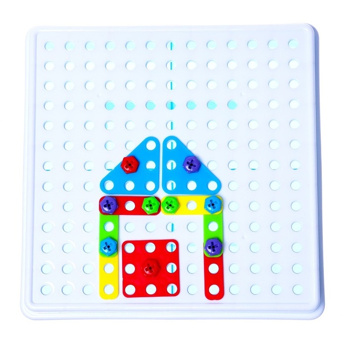 Конструктор «Болтовая мозаика: Фантазии», с отвёрткой и основанием, 180 деталей Конструктор «Болтовая мозаика: Фантазии», с отвёрткой и основанием, 180 деталей