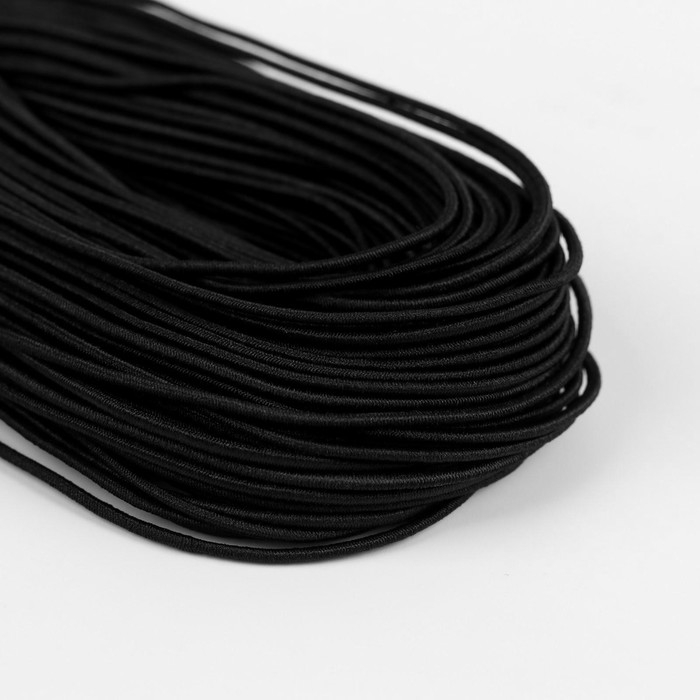 Резинка шляпная, 1,5 мм, 50 ± 1 м, цвет чёрный Резинка шляпная, 1,5 мм, 50 ± 1 м, цвет чёрный