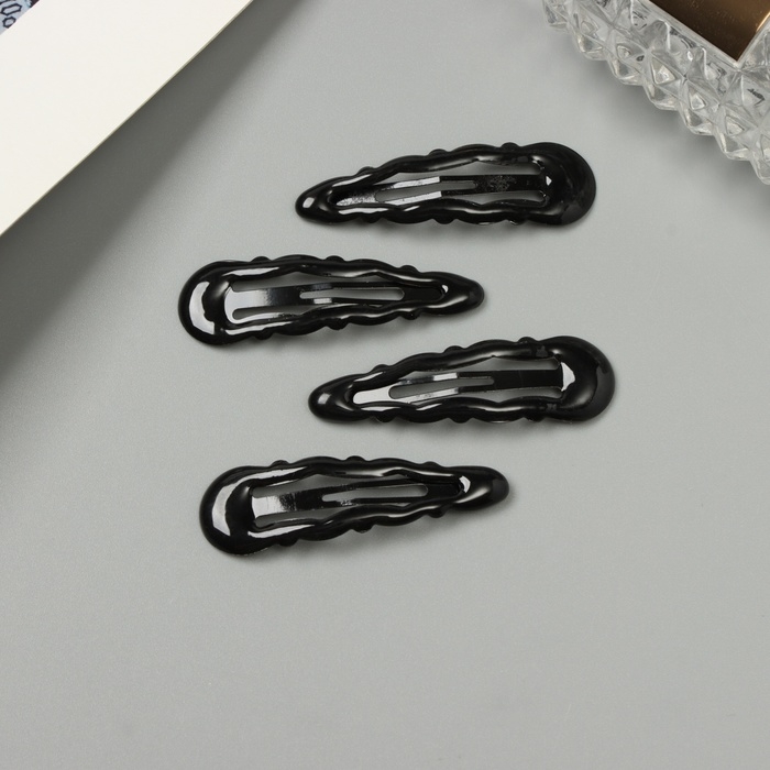 Невидимка для волос  Невидимка для волос "Энико" (набор 4 шт) классика, 5 см, чёрный