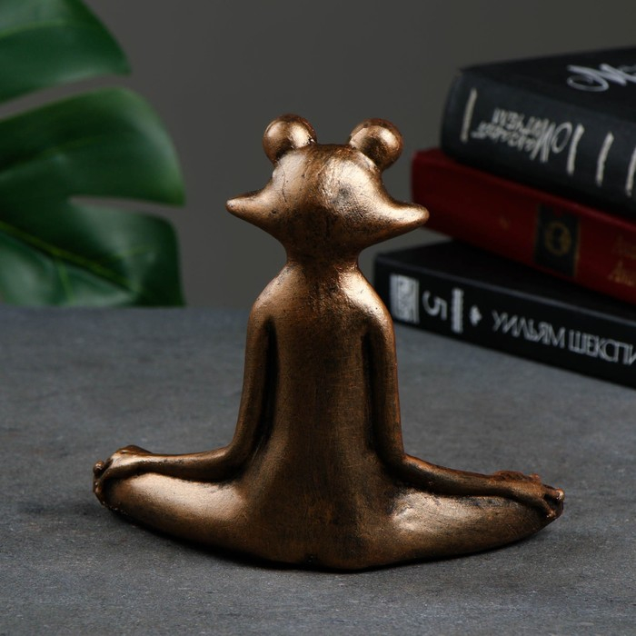 Фигура Фигура "Лягушка йог в позе лотоса" 16х16х6см, бронза