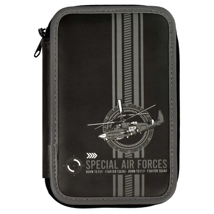 Пенал 2 секции, 123 х 198 мм, искусственная кожа, Феникс Пенал 2 секции, 123 х 198 мм, искусственная кожа, Феникс "Вертолет"