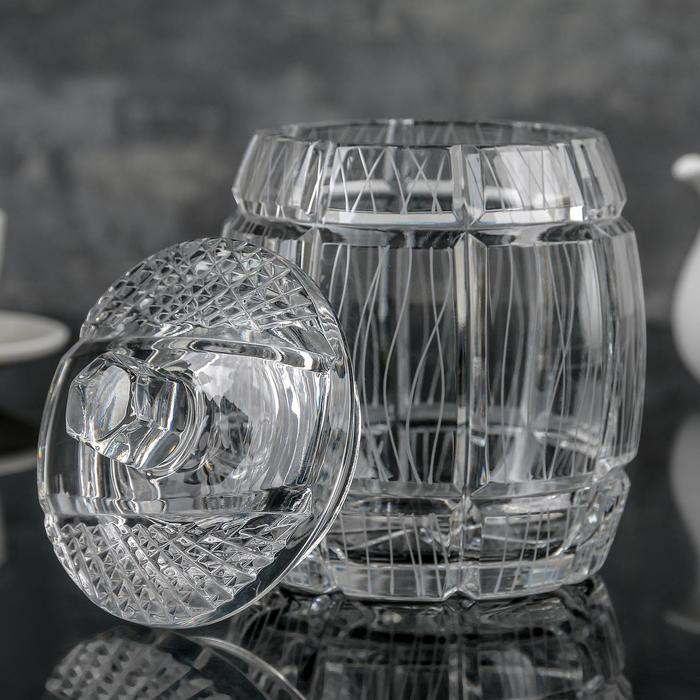 Ёмкость хрустальная для мёда с крышкой, d=11.2 см Ёмкость хрустальная для мёда с крышкой, d=11.2 см