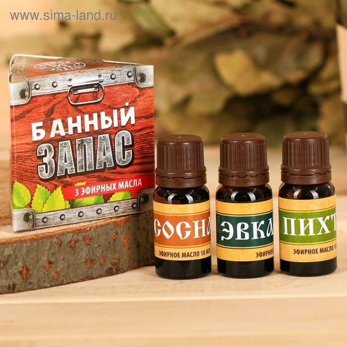 Набор 3 эфирных масла 10 мл Набор 3 эфирных масла 10 мл "Банный запас" пихта, эвкалипт, сосна