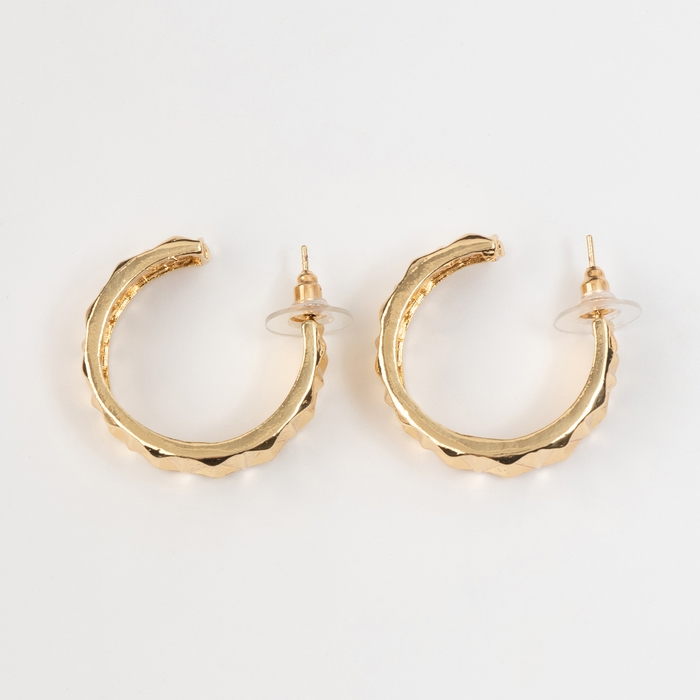 Серьги-кольца «Геометрия» орнамент, цвет золото, d=2,8 см Серьги-кольца «Геометрия» орнамент, цвет золото, d=2,8 см