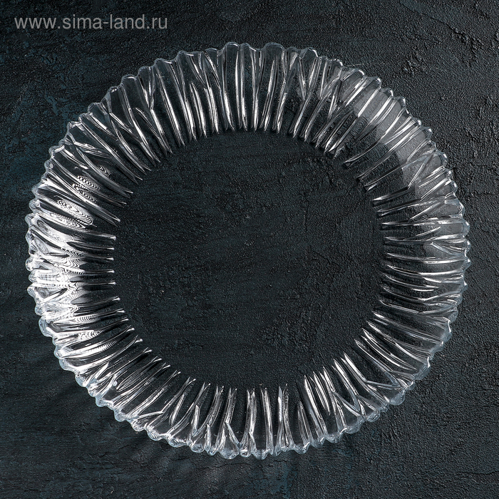 Тарелка стеклянная Aurora, d=31,5 см, цвет прозрачный Тарелка стеклянная Aurora, d=31,5 см, цвет прозрачный