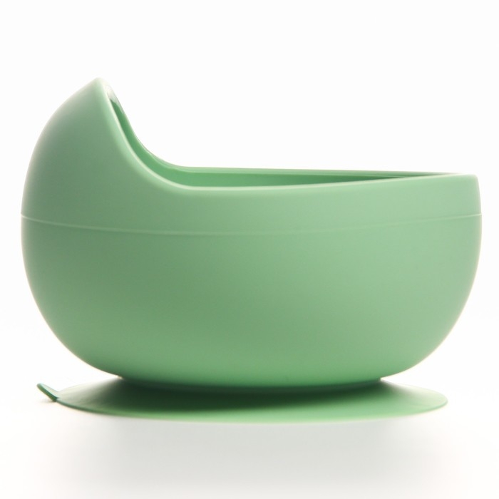 Тарелка детская на присоске, силиконовая, цвет зеленый Тарелка детская на присоске, силиконовая, цвет зеленый