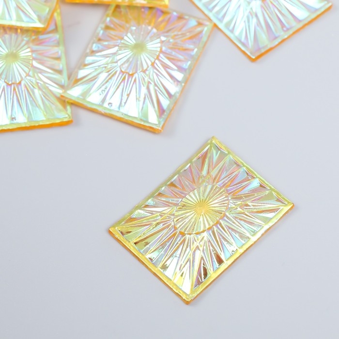 Декор для творчества пластик Декор для творчества пластик "Вспышка" голография оранж набор 6 шт 4х3 см