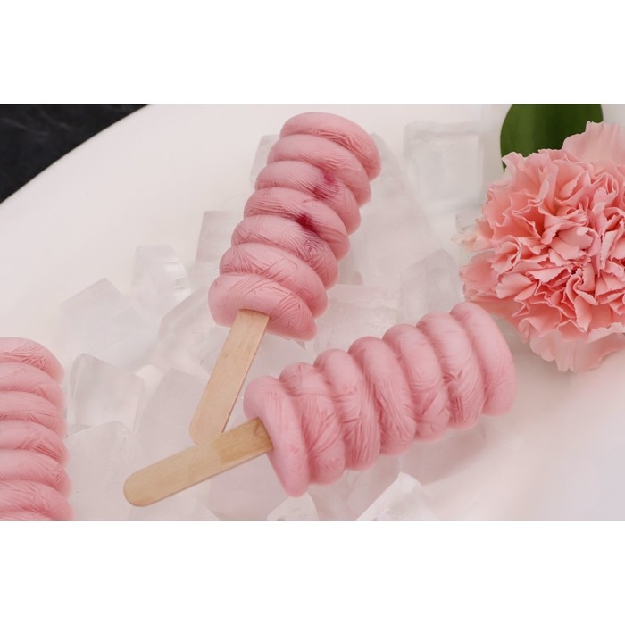 Форма для мороженого Доляна «Моника», силикон, 19,5×11 см, 4 ячейки (6,7×3,2 см), цвет МИКС Форма для мороженого Доляна «Моника», силикон, 19,5×11 см, 4 ячейки (6,7×3,2 см), цвет МИКС