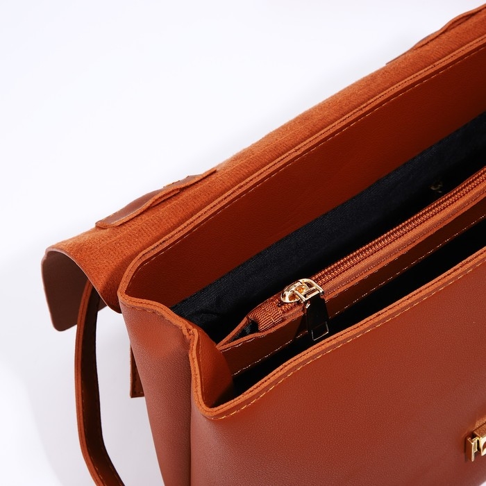 Сумка-мессенджер на молнии, цвет рыжий Сумка-мессенджер на молнии, цвет рыжий