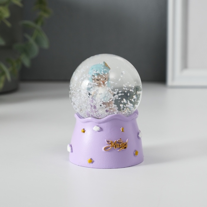 Сувенир полистоун водяной шар свет Сувенир полистоун водяной шар свет "Девочка-ангел" МИКС 4,6х4,6х7 см