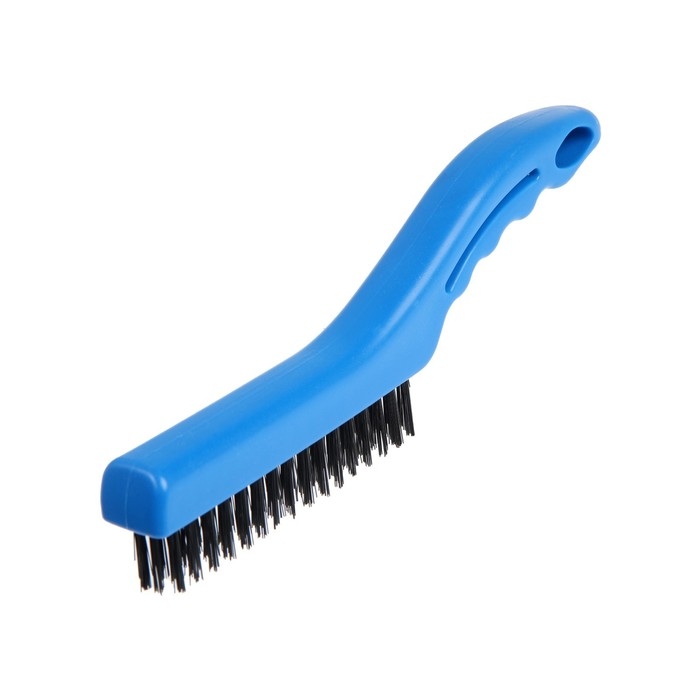 Щетка металлическая ручная ТУНДРА, закаленная проволока, пластиковая рукоятка, 4-рядная Щетка металлическая ручная ТУНДРА, закаленная проволока, пластиковая рукоятка, 4-рядная