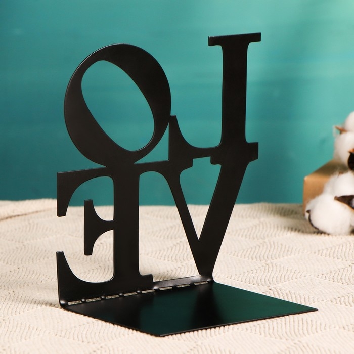 Держатель-подставка для книг  Держатель-подставка для книг "Любовь" черный, 1шт