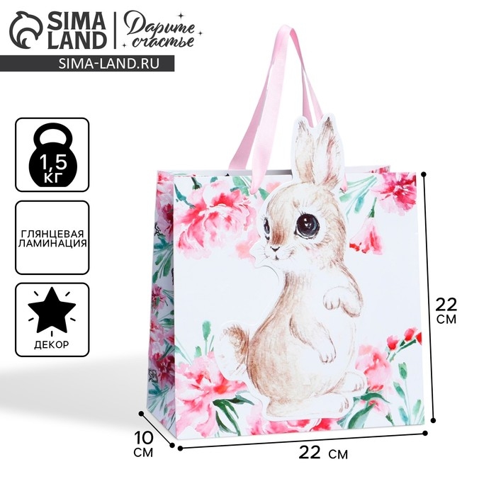 Пакет подарочный, упаковка, «Кролик», 22 х 22 х 10 см Пакет подарочный, упаковка, «Кролик», 22 х 22 х 10 см