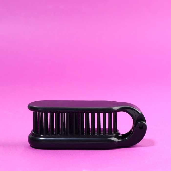 Расчёска массажная, складная, с зеркалом, 3 × 10 см, цвет чёрный Расчёска массажная, складная, с зеркалом, 3 × 10 см, цвет чёрный