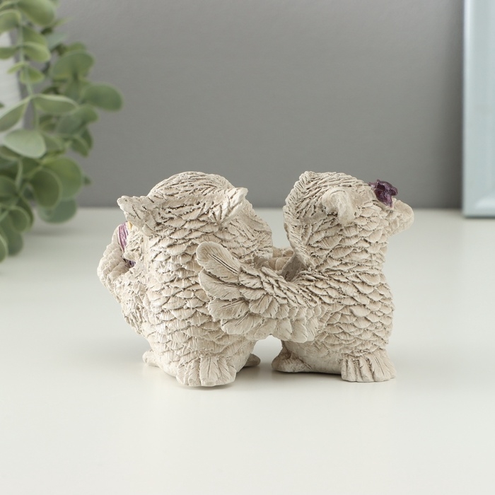 Фигура Фигура "Совы читают" 12х7х7см, бежевый