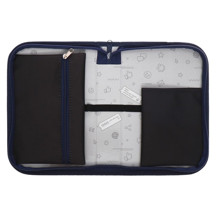 Пенал 1 секция 140 х 210 х 40 мм, откидной карман и косметичка, тканевый, Calligrata TOP Content  Пенал 1 секция 140 х 210 х 40 мм, откидной карман и косметичка, тканевый, Calligrata TOP Content "Кеды"