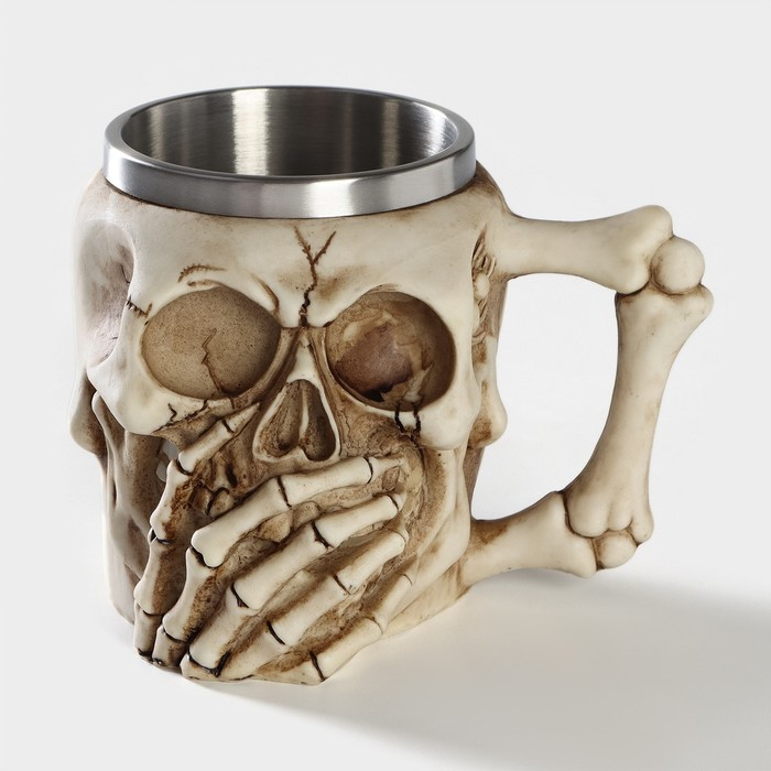 Кружка «Череп», 400 мл, цвет бежевый Кружка «Череп», 400 мл, цвет бежевый