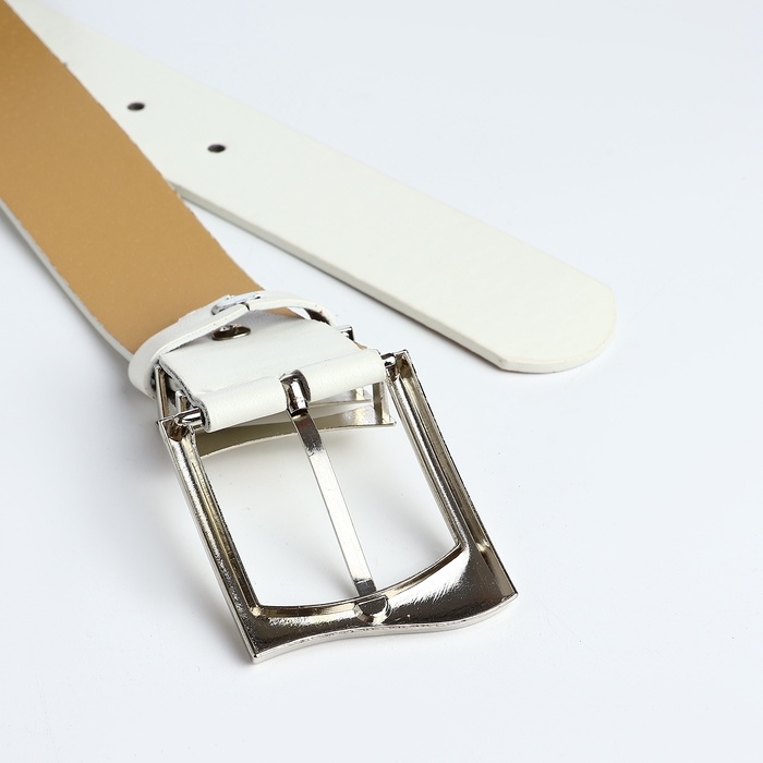 Ремень женский, ширина 3,3 см, винт, пряжка металл, цвет белый Ремень женский, ширина 3,3 см, винт, пряжка металл, цвет белый