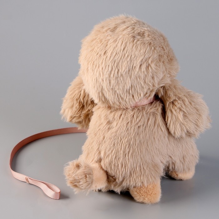 Мягкая игрушка «Щеночек» с поводком, 24 см, бежевый Мягкая игрушка «Щеночек» с поводком, 24 см, бежевый