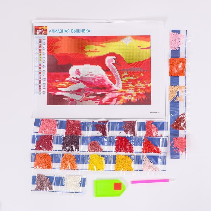 Алмазная мозаика с полным заполнением на холсте «Лебедь», 20 х 30 см Алмазная мозаика с полным заполнением на холсте «Лебедь», 20 х 30 см