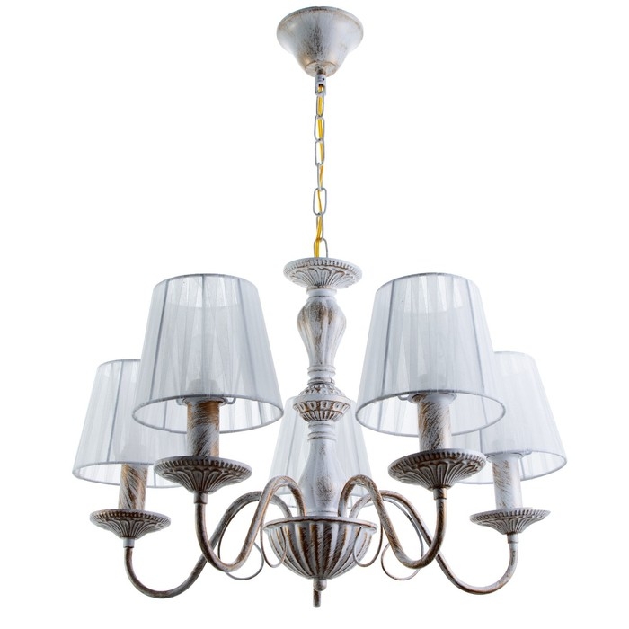 Люстра Люстра "Моника" 5хЕ14 40т белый с золотой патиной 60х60х40 см BayerLux