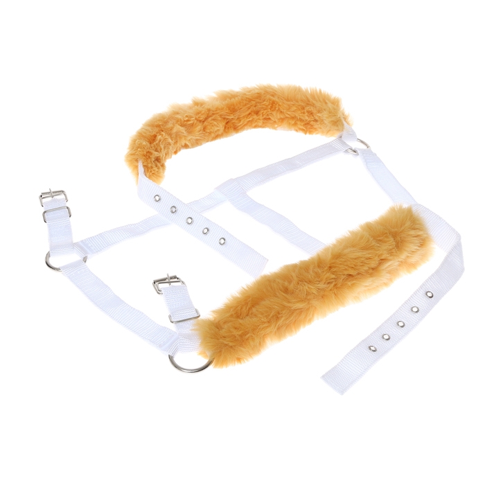 Недоуздок из нейлона с флисовым подкладом, регулируемый размер, белый Недоуздок из нейлона с флисовым подкладом, регулируемый размер, белый