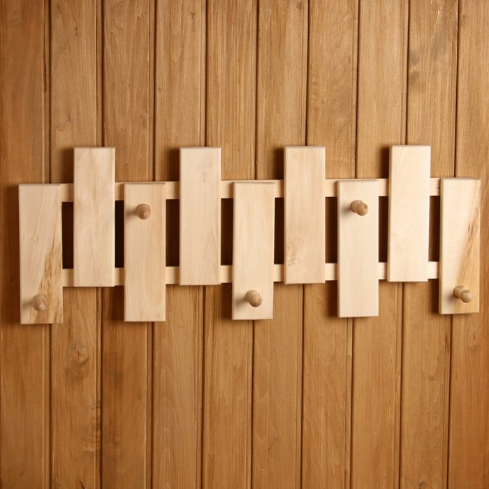 Вешалка оригинальная 5 крючков 79х30х3см, липа Вешалка оригинальная 5 крючков 79х30х3см, липа "Добропаровъ"