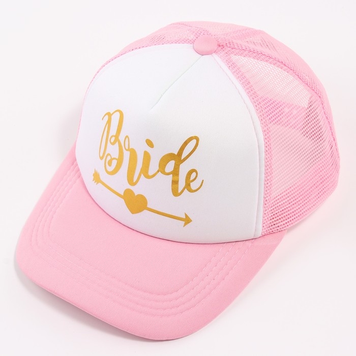 Кепка для девичника Bride, цвет розовый, карнавальный аксессуар Кепка для девичника Bride, цвет розовый, карнавальный аксессуар