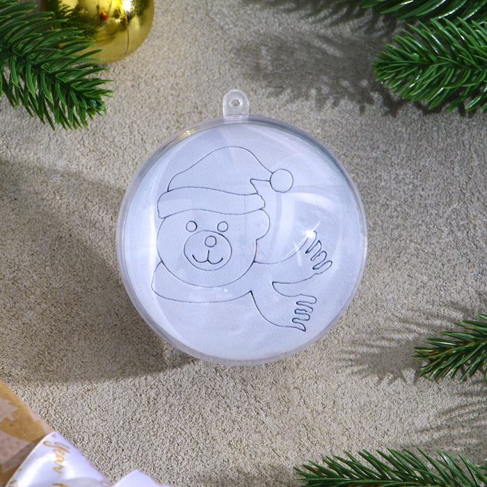 Ёлочное украшение под раскраску «Мишка» размер: 8 см; 2 шт., кисть Ёлочное украшение под раскраску «Мишка» размер: 8 см; 2 шт., кисть