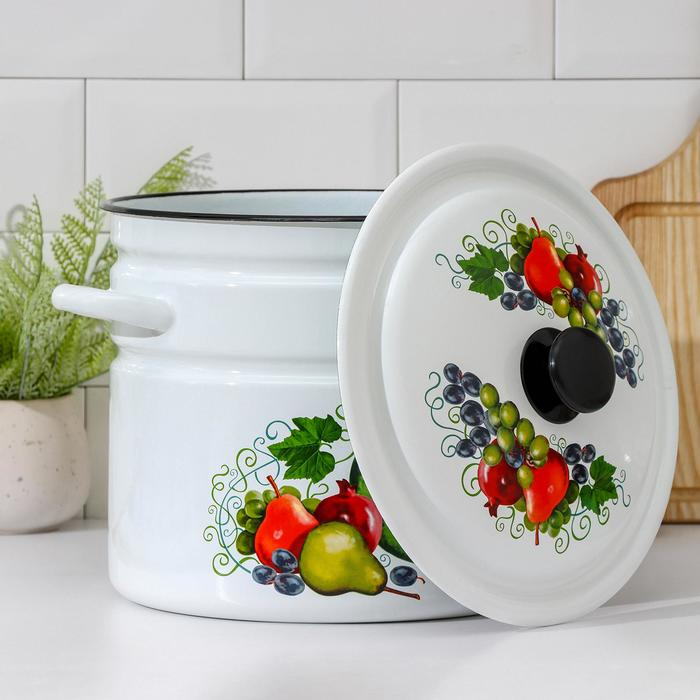 Кастрюля эмалированная цилиндрическая, 10 л, деколь МИКС Кастрюля эмалированная цилиндрическая, 10 л, деколь МИКС