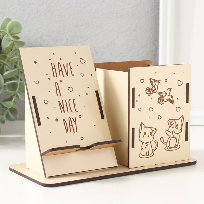 Органайзер настольный Органайзер настольный "Котики" 18х12,5х9 см (набор 9 деталей)