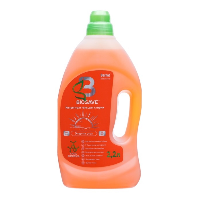 Гель для стирки белья BIOSAVE Barhat, Энергия утра, 2,2 л Гель для стирки белья BIOSAVE Barhat, Энергия утра, 2,2 л