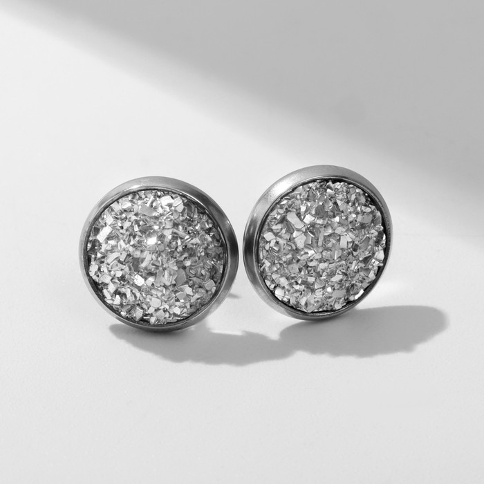 Пусеты «Акрил», цвет серебристый Пусеты «Акрил», цвет серебристый