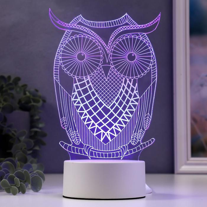 Светильник  Светильник "Большой филин" LED RGB от сети 9,5х13х22см RISALUX
