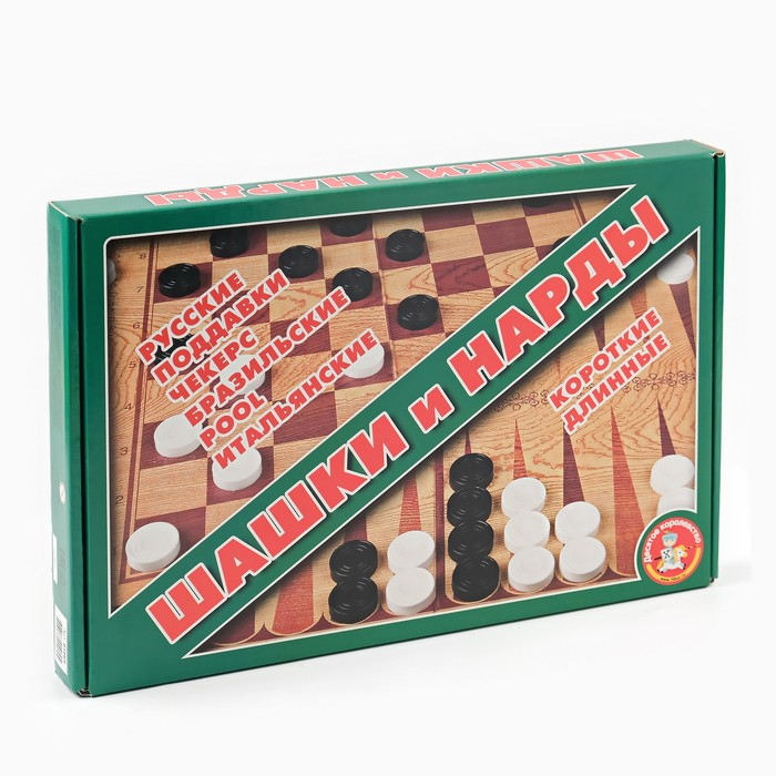 Настольная игра 2 в 1 Настольная игра 2 в 1 "Нарды/шашки", большие, фишки - пластик