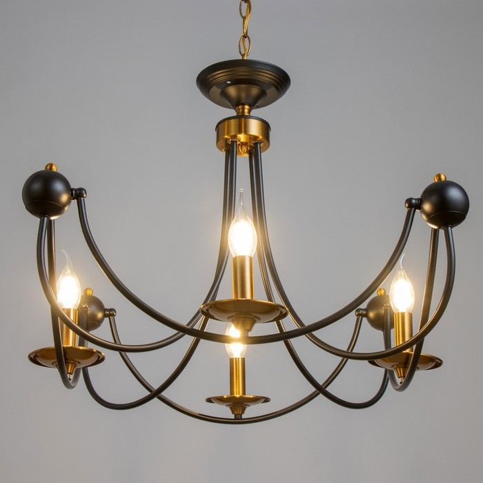 Люстра Люстра "Фломи" 4хЕ14 40Вт черно-золотой 60х73х60 см BayerLux