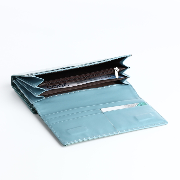 Кошелёк женский на магните, цвет голубой Кошелёк женский на магните, цвет голубой