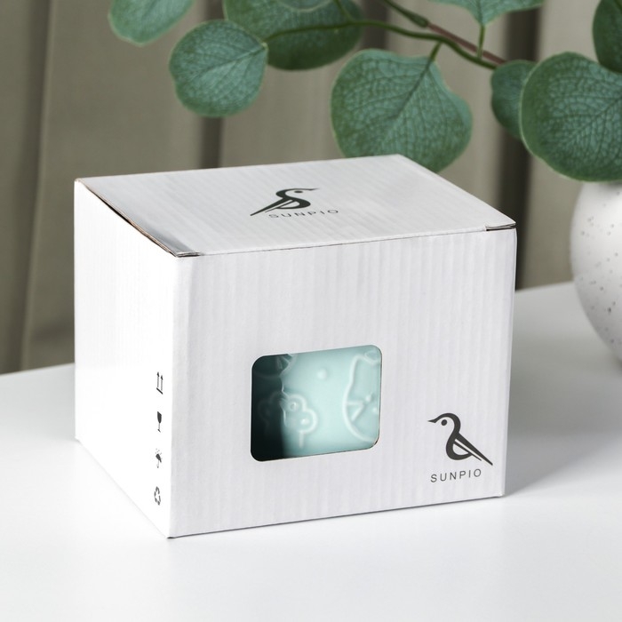 Кружка керамическая &laquo;Улыбающийся кот&raquo;, 450 мл, цвет голубой