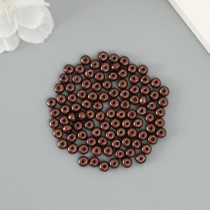 Бисер стекло 6/0  Бисер стекло 6/0 "Металлик. Горький шоколад" 10 гр