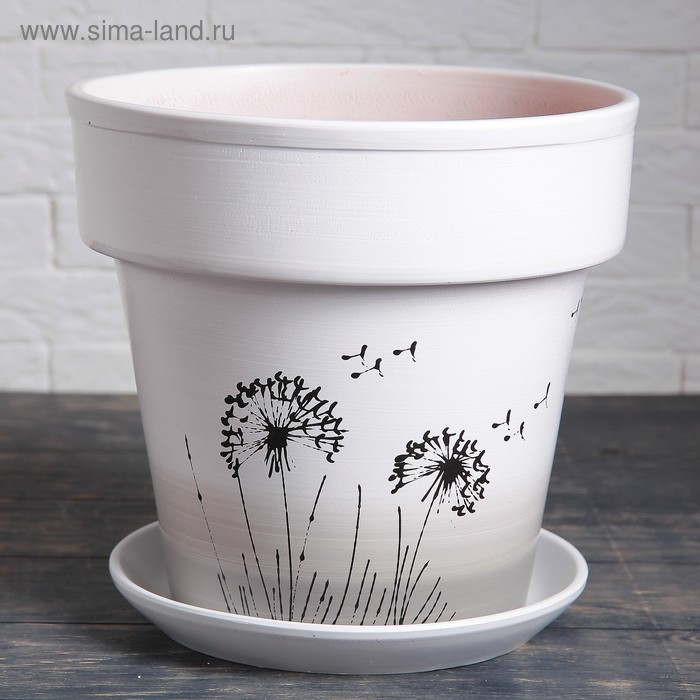 Горшок цветочный Одуванчик 7л с подставкой Горшок цветочный Одуванчик 7л с подставкой