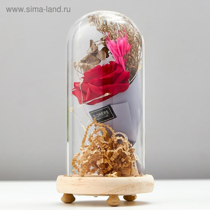 Ночник Ночник "Колба с розой в букете" LED 3ААА МИКС 19х9,5х9,5 см RISALUX