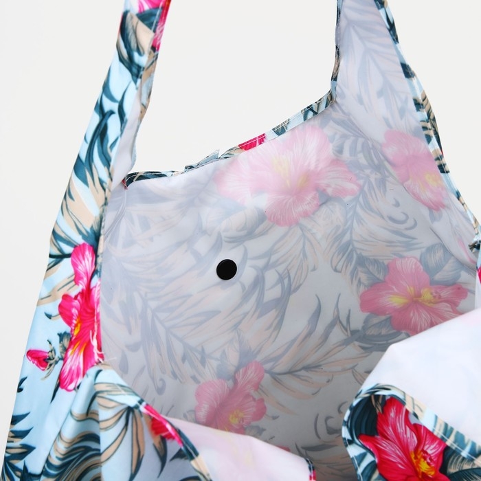 Сумка хозяйственная на кнопке, складная, цвет голубой Сумка хозяйственная на кнопке, складная, цвет голубой