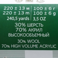 Пряжа "Народная" 30% шерсть, 70% акрил объёмный 220м/100гр (478-Защитный)