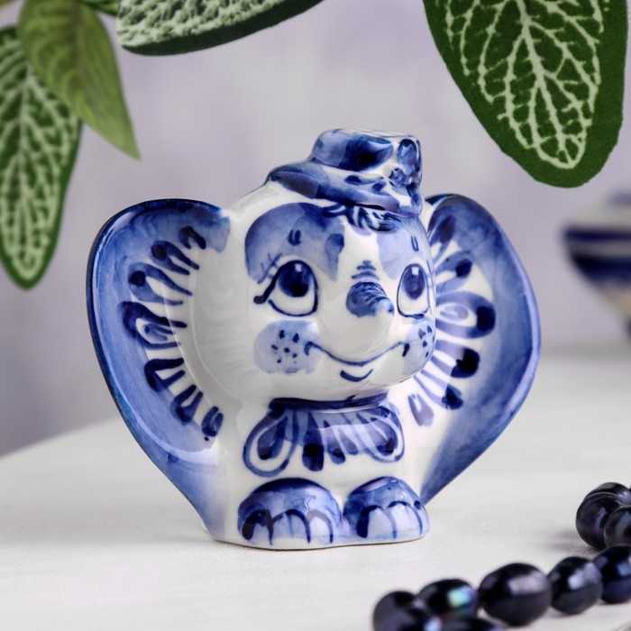 Сувенир «Слон в шляпе», 8 см, гжель Сувенир «Слон в шляпе», 8 см, гжель