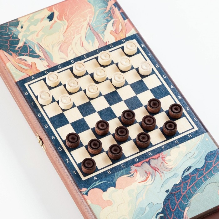 Нарды деревянные большие, настольная игра Нарды деревянные большие, настольная игра "Облачный змей", 40 х 40 см, с шашками