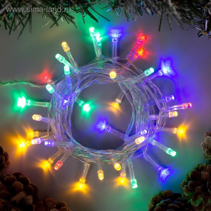 Гирлянда «Нить» 4 м, IP20, прозрачная нить, 40 LED, 2 режима, батарейки AAх3 (нет в комплекте), свечение мульти Гирлянда «Нить» 4 м, IP20, прозрачная нить, 40 LED, 2 режима, батарейки AAх3 (нет в комплекте), свечение мульти