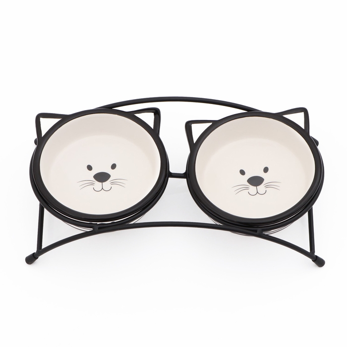 Миски керамические на подставке 2 х 250 мл Миски керамические на подставке 2 х 250 мл